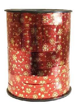 Ruban à friser de Noël Blizzard Rouge - 7/16 po x 250 Y