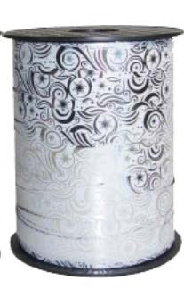 Ruban à friser de Noël Frost Argent - 7/16 po x 250 Y