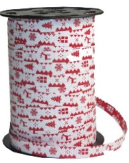 Ruban à friser de Noël Laponie Rouge - 7/16 po x 250 Y