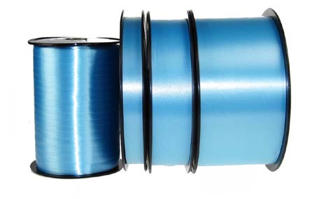Ruban à friser lisse Bleu pâle - 5/8" x 100 Y