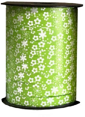 Ruban à friser Petites fleurs Lime - 7/16" x 250 Y
