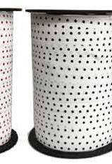 Ruban à friser Pois Blanc et noir - 7/16" x 250 Y
