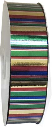 Ruban à friser Rayures métalliques Multicolore - 1 1/4" x 100 Y