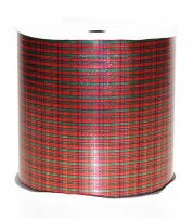Ruban à friser Tartan écossais Rouge et vert - 4" x 50 Y