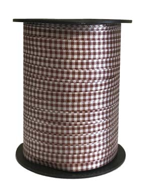 Ruban à friser Vichy Bronze - 7/16" x 250 Y