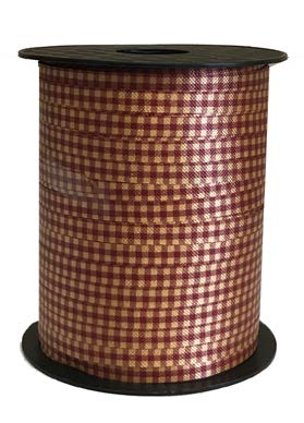 Ruban à friser Vichy Brun - 7/16" x 250 Y