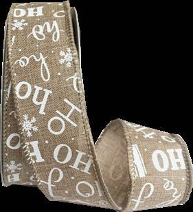 Ruban broché avec fil Motif texte Naturel - 1½ po x 10 Y