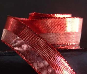 Ruban broché avec fil Rouge - ½ po x 25 Y