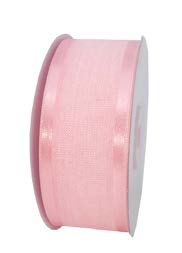 Ruban faux lin Rose - 5/8 po x 25 Y