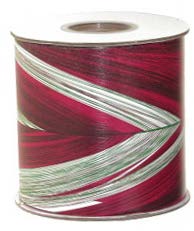 Ruban liquidation feuillage bourgogne Multicolore - 4 po x 50 Y