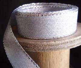 Ruban métallique Uni métallique Argent - 5/8'' x 25 Y