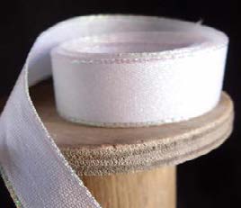 Ruban métallique Uni métallique Blanc - 5/8'' x 25 Y
