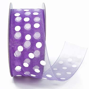 Ruban Pois Lavande - 1½ po x 25 Y
