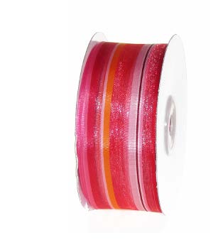 Ruban Rayé Fuchsia - 1½ po x 25 Y