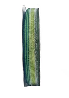 Ruban Rayé multicolore Vert foncé - 5/8 po x 25 Y