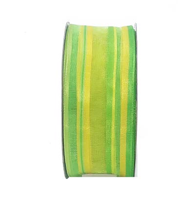 Ruban Rayé Vert - 1½ po x 25 Y