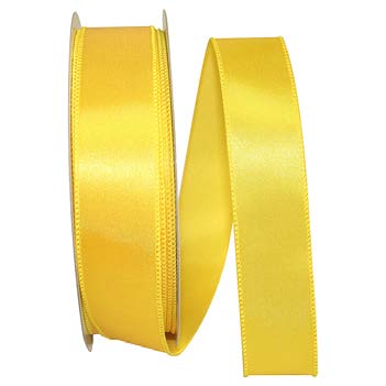 Ruban satin broché avec fil Jaune - 1½ po x 50 Y