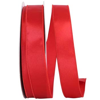 Ruban satin broché avec fil Rouge - 1½ po x 50 Y