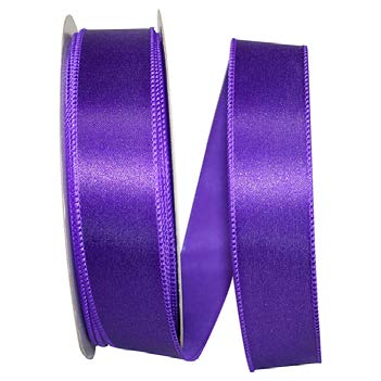 Ruban satin broché avec fil Violet - 1½ po x 50 Y
